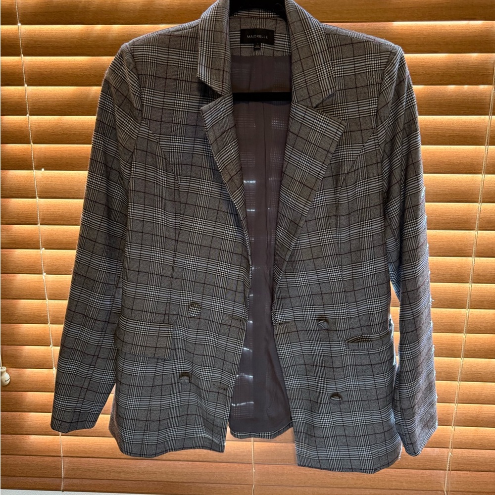 MAJORELLE Charcoal Checkered Blazer